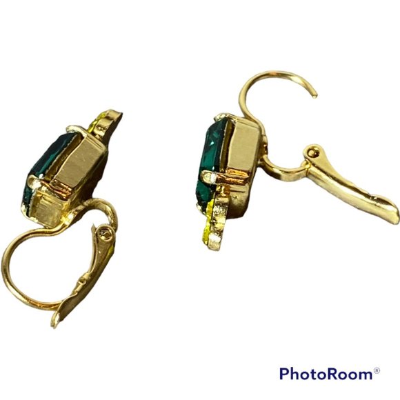 Mariana Earrings, Lever Back, Emerald Cut and Trio Cluster - Picture 2 of 4